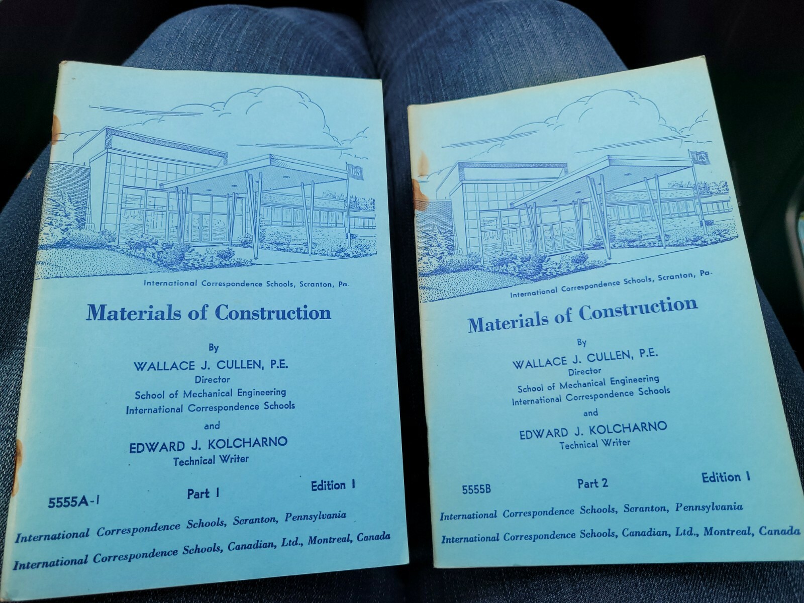 Lot 2 Materials of Construction Cullen 5555 A-1&B Part1&2 Ed 1 1963 ICS VG SY75