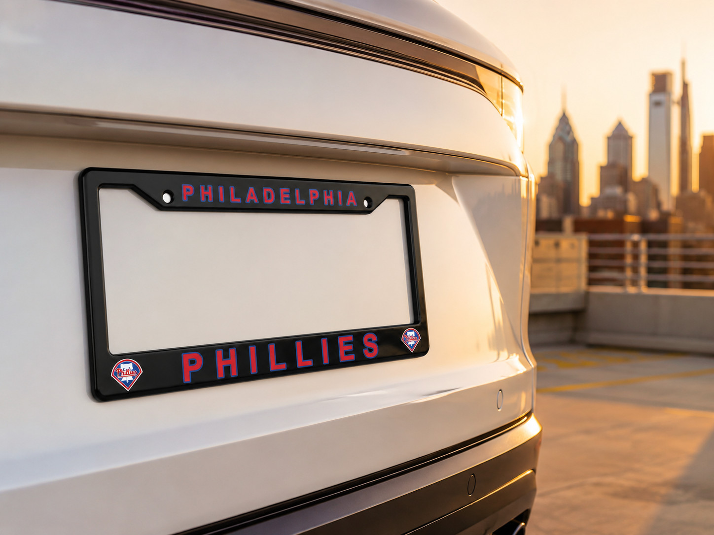 Philadelphia Phillies Black License Plate Frame Cover - Black - Eliteauto3k