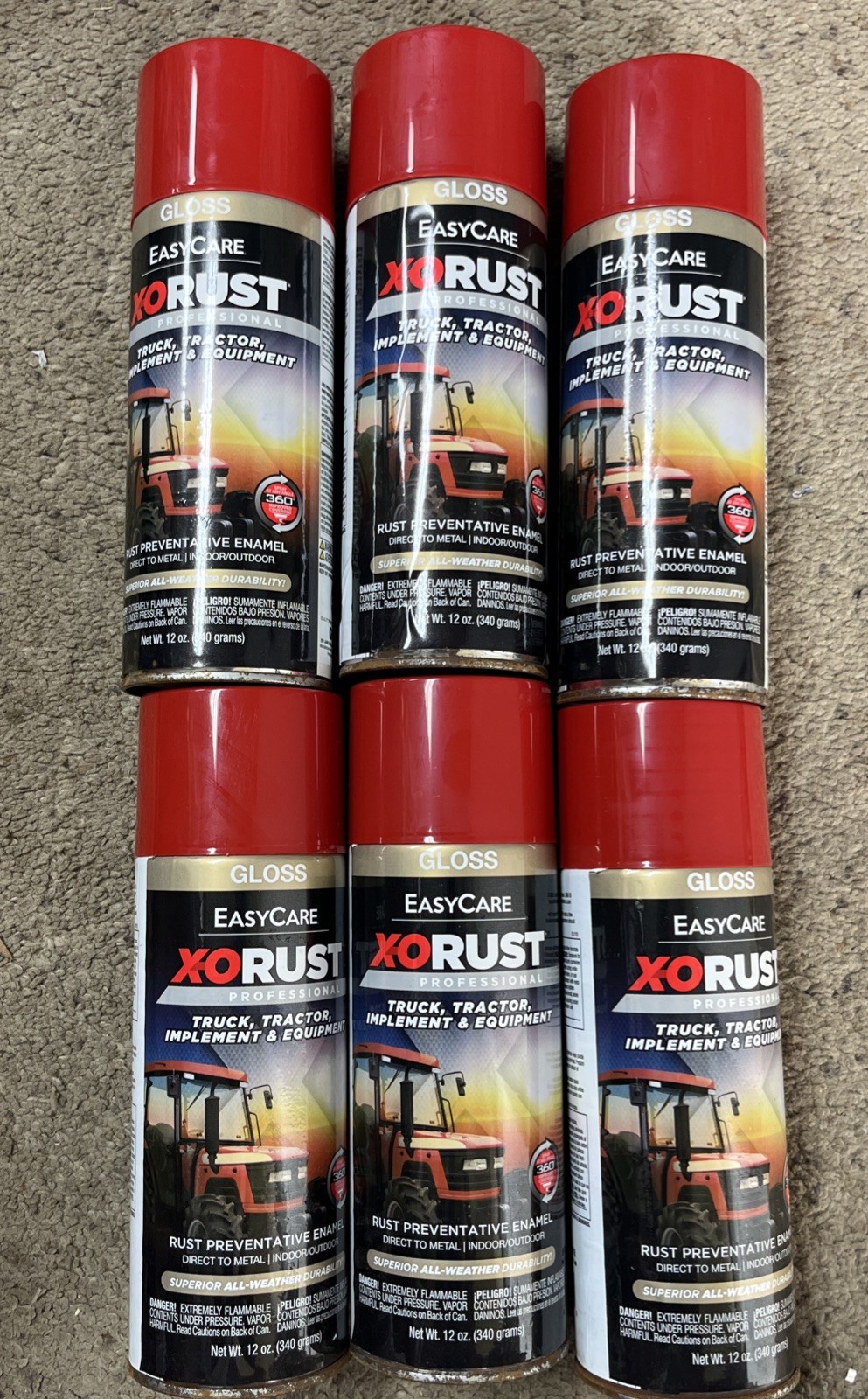X-o Rust Anti-rust Spray Paint & Primer, Direct-to-metal, Truck, Tractor, (6 CAN