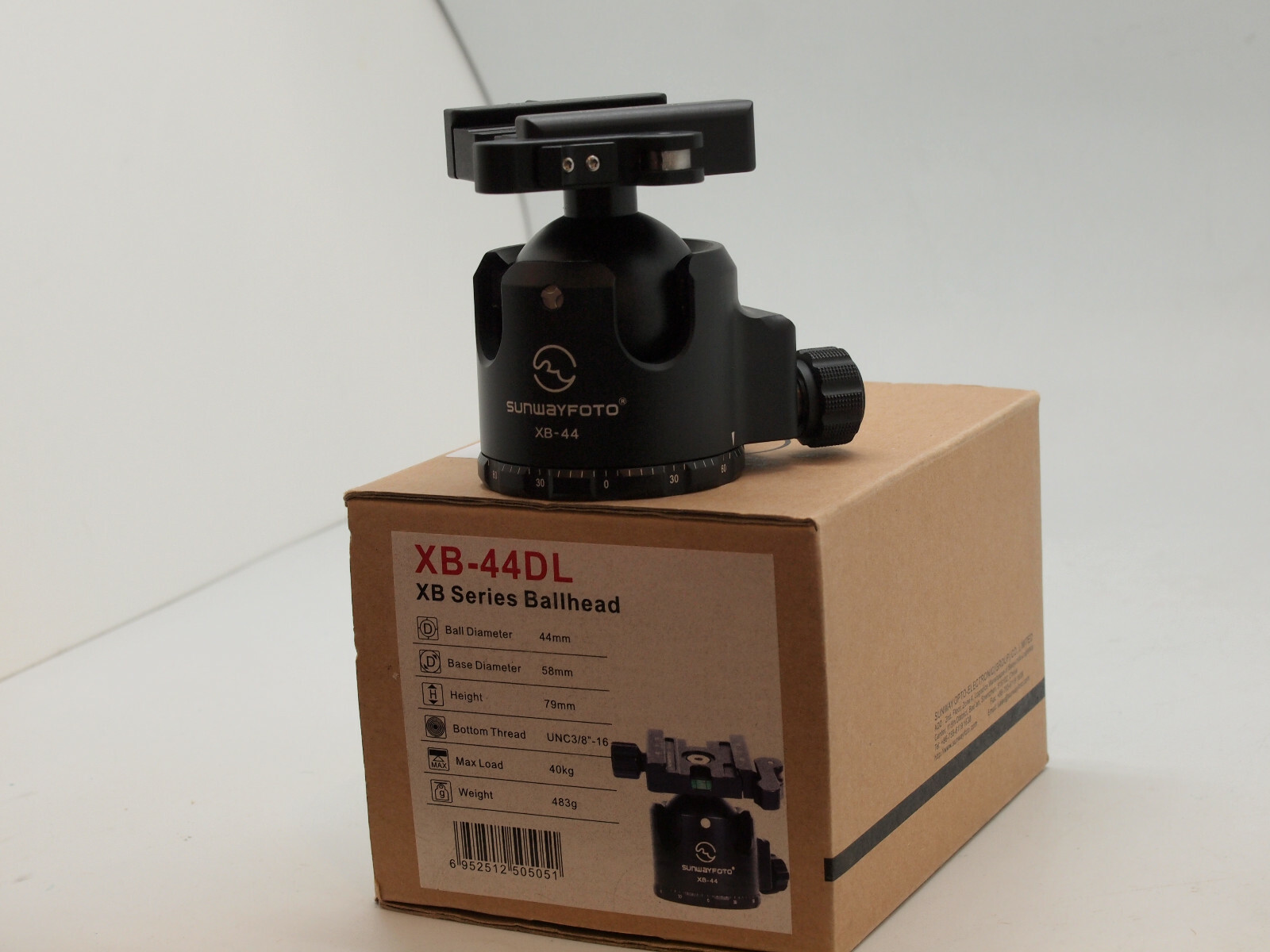 Sunwayfoto XB-44DDHi Superior Low-Profile Ball Head with Panning Clamp