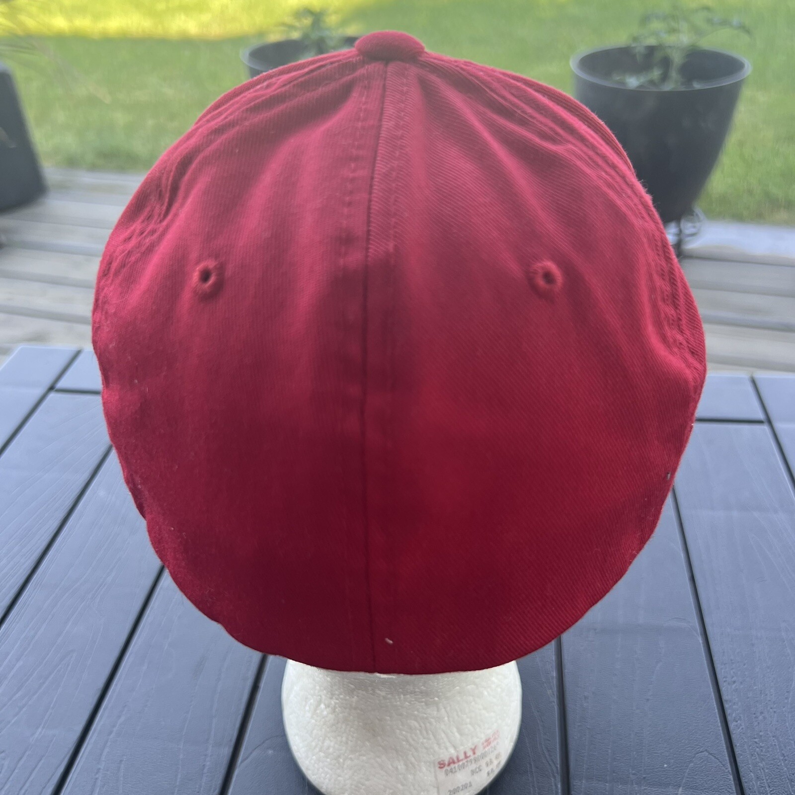 Vipers Script in Gray on Red Hat Cap Yupoong S-M Flex Fit EUC