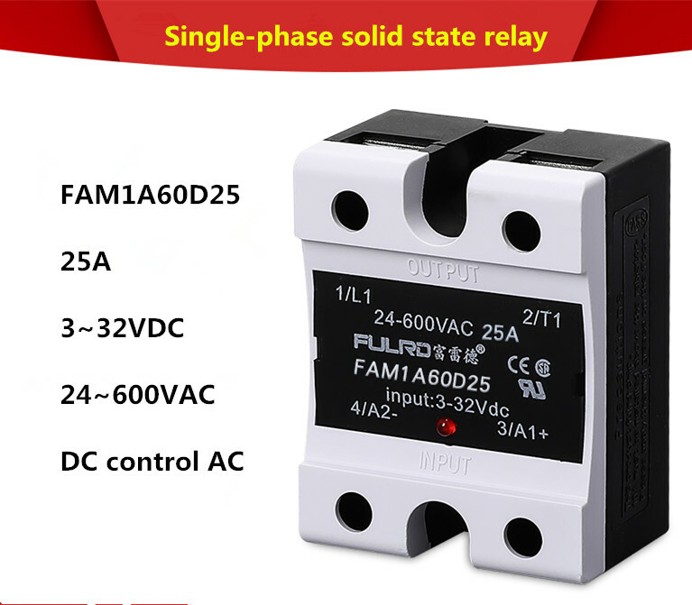 FULRD Single phase solid state relay FAM1A60D25 25A DC-AC 3~32VDC/24~600VAC SSR