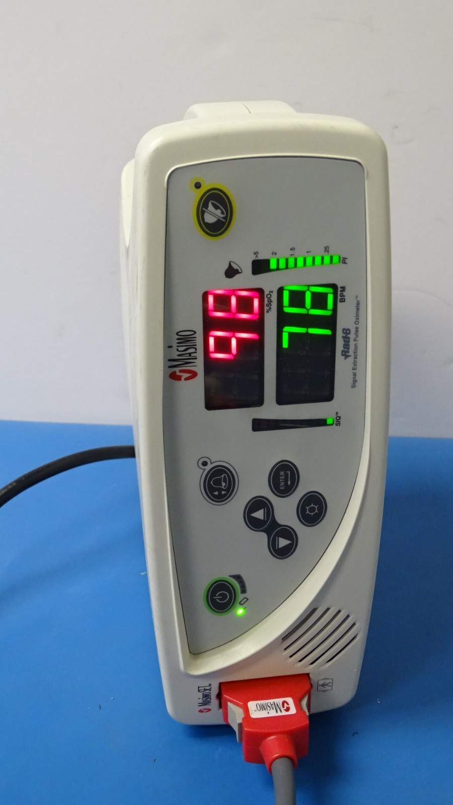 Masimo Rad 8 Pulse Oximeter Table Top with Sensors 1863 & 2055 and Power Cord