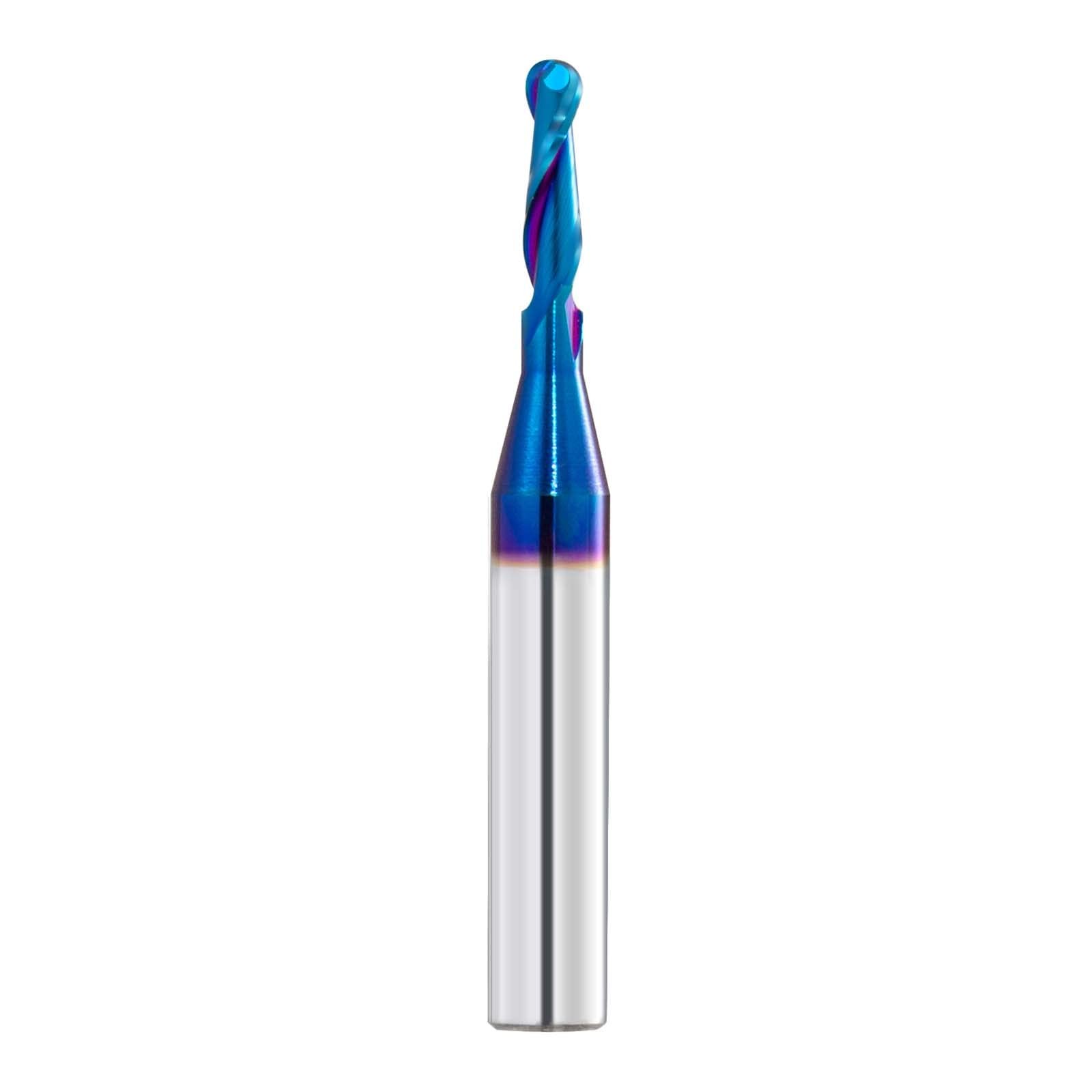 CNC Router Bits 1/4inch Shank 1/8inch Cutting Dia Carbide Ball Nose End Mill ...