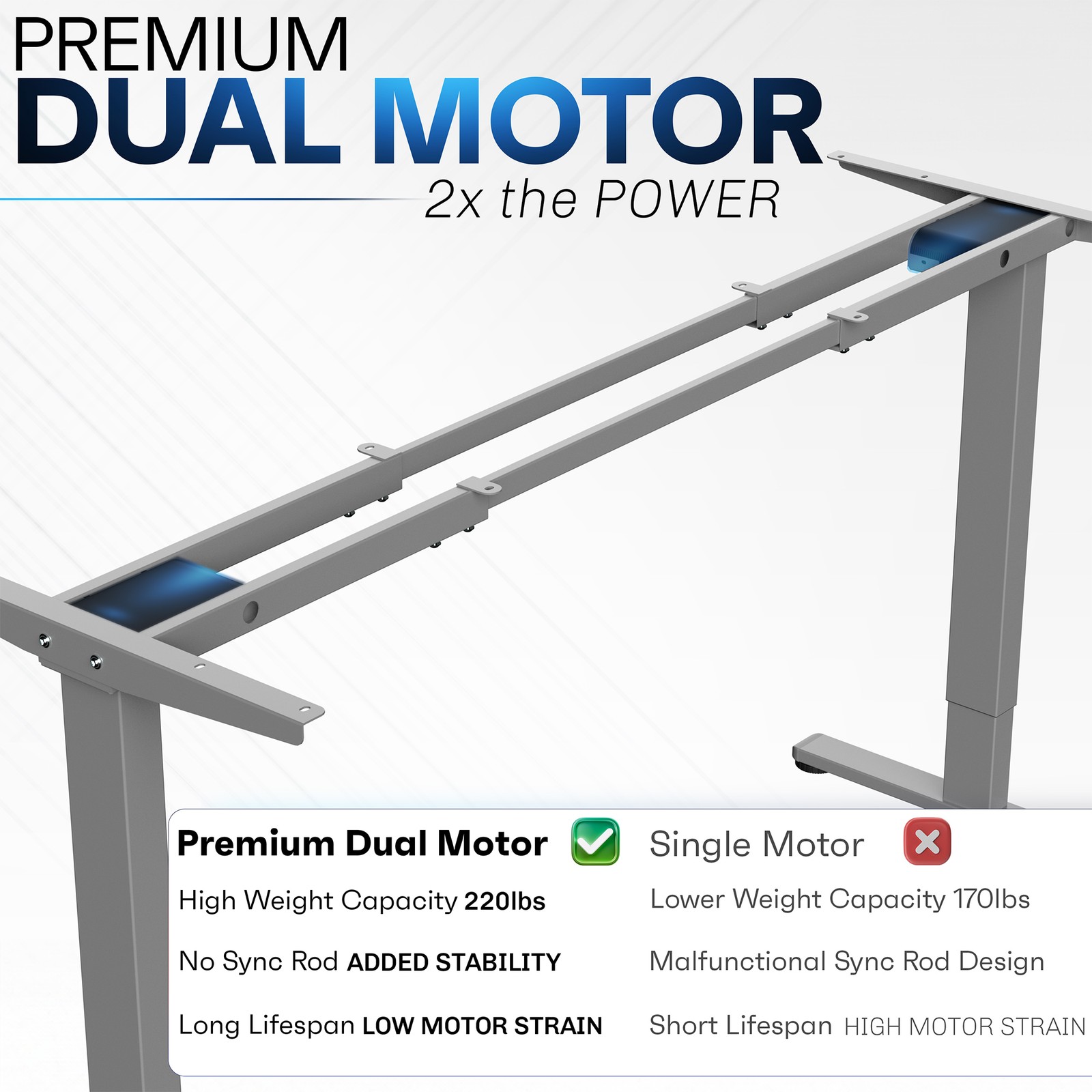 VIVO Dual Motor 71” x 30” Standing Desk, 1-Piece Reclaimed Wood Top, Gray Frame