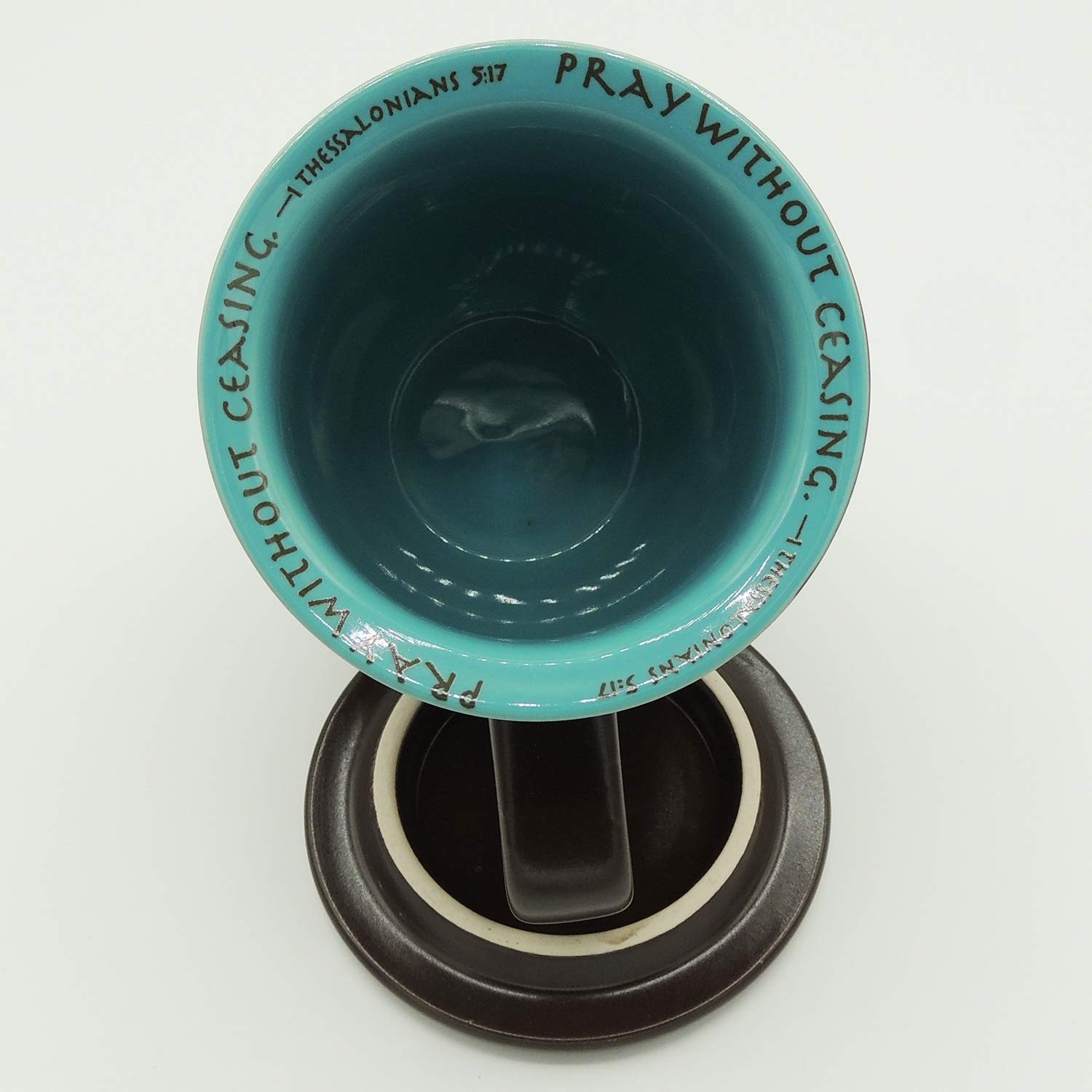 Abbey Gift Prayer Changes Everything Coaster Brown and Blue, 1 Count, Dishwas...