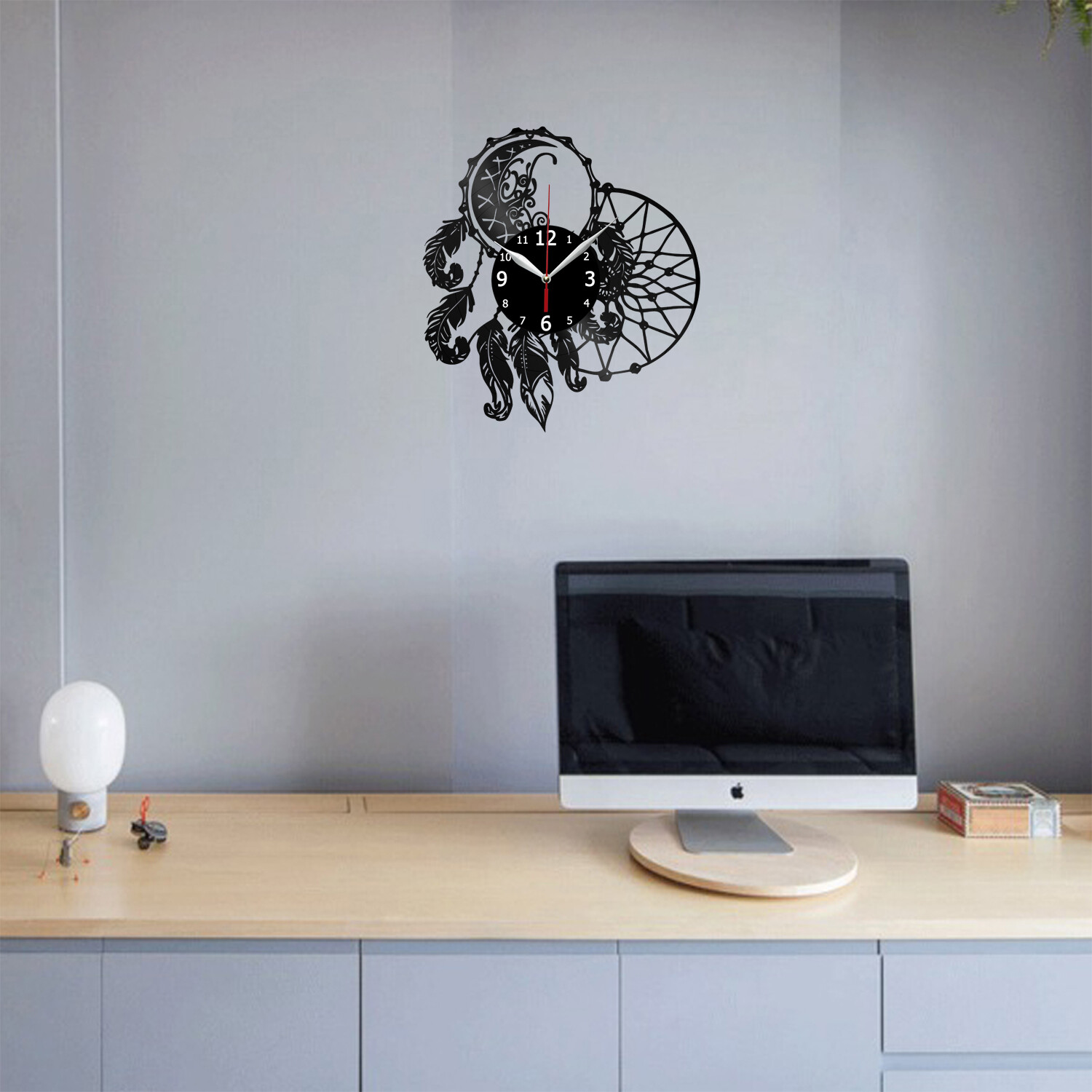 Dreamcatcher Vinyl Record Wall Clock Decor Handmade 6262
