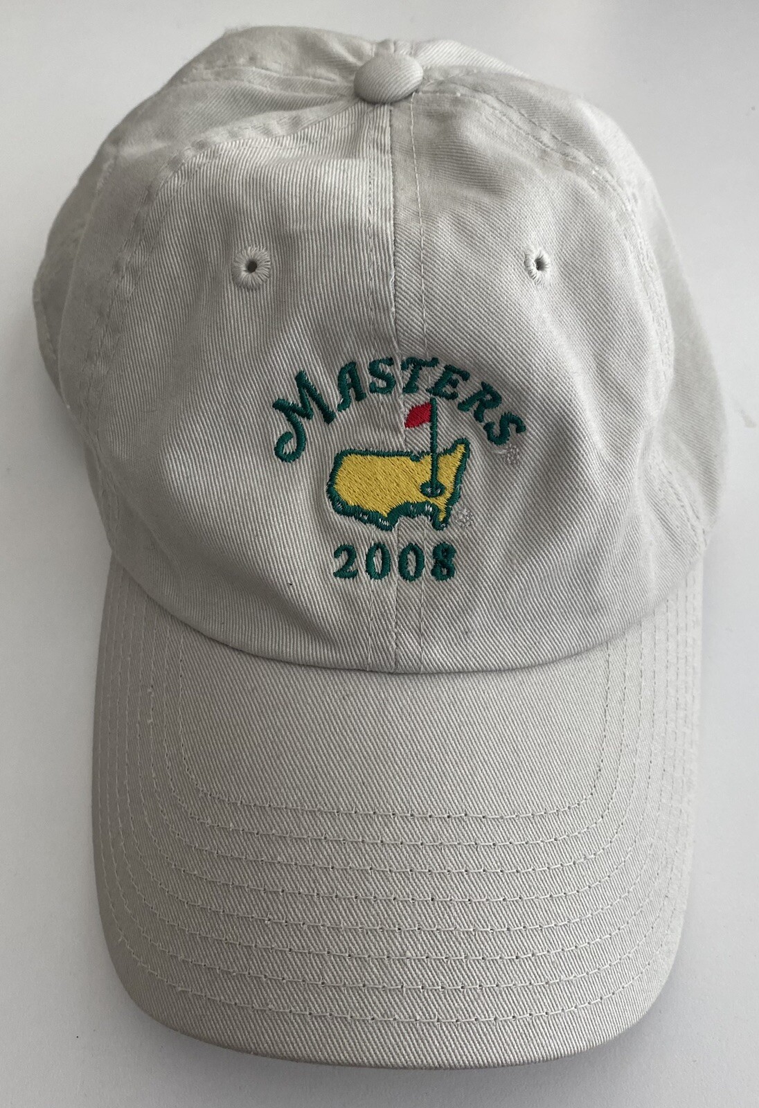 The Masters 2008 Logo Augusta Georgia Golf Official Beige Strapback Hat Cap