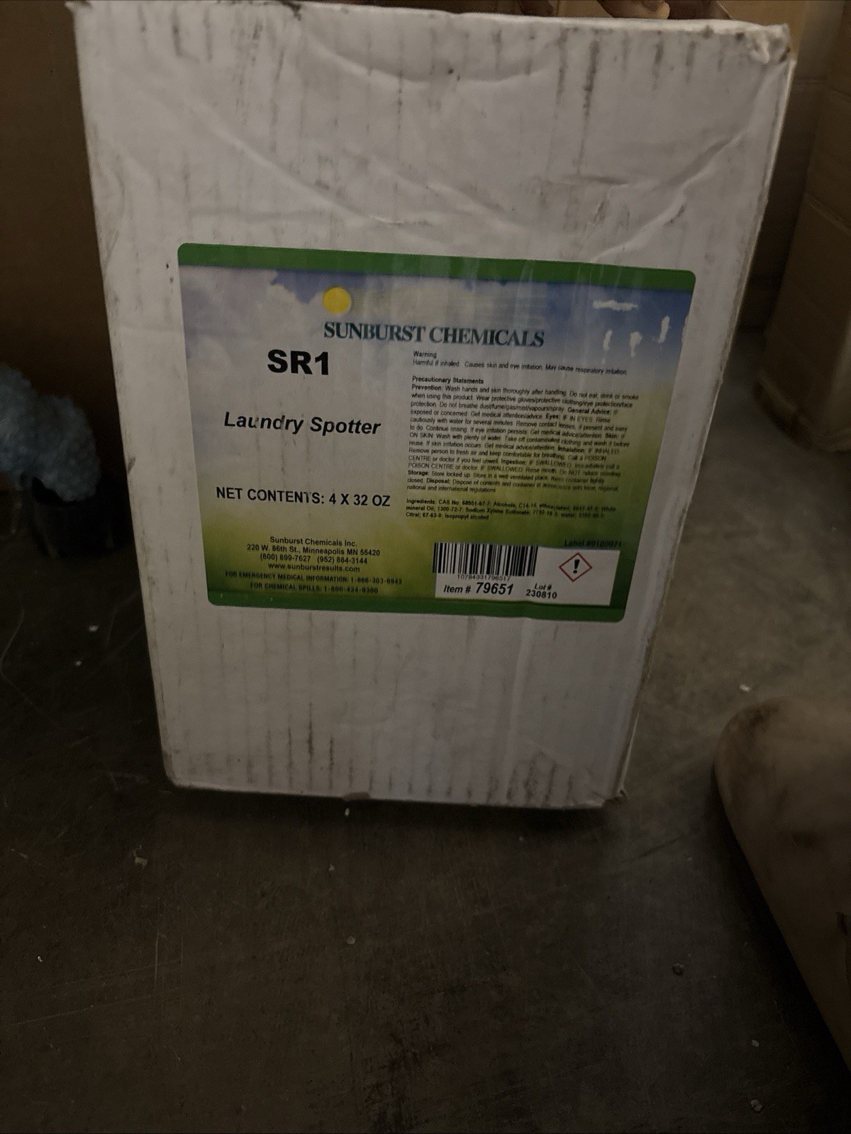 Sunburst chemicals SR1 Laundry spotter 