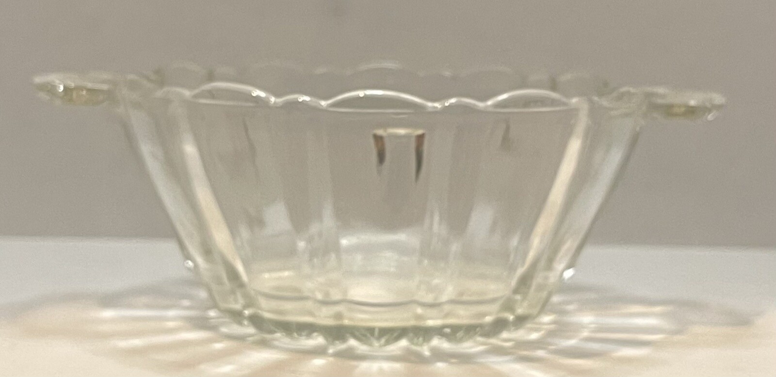 Vintage Anchor Hocking Old Cafe Pattern Clear Depression Glass Candy Dish