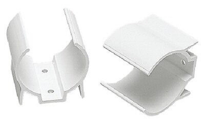 Beckson CM-2 Clip-Mate White Plastic Clip for 1-1/2"-2" D Poles, 2 Pieces