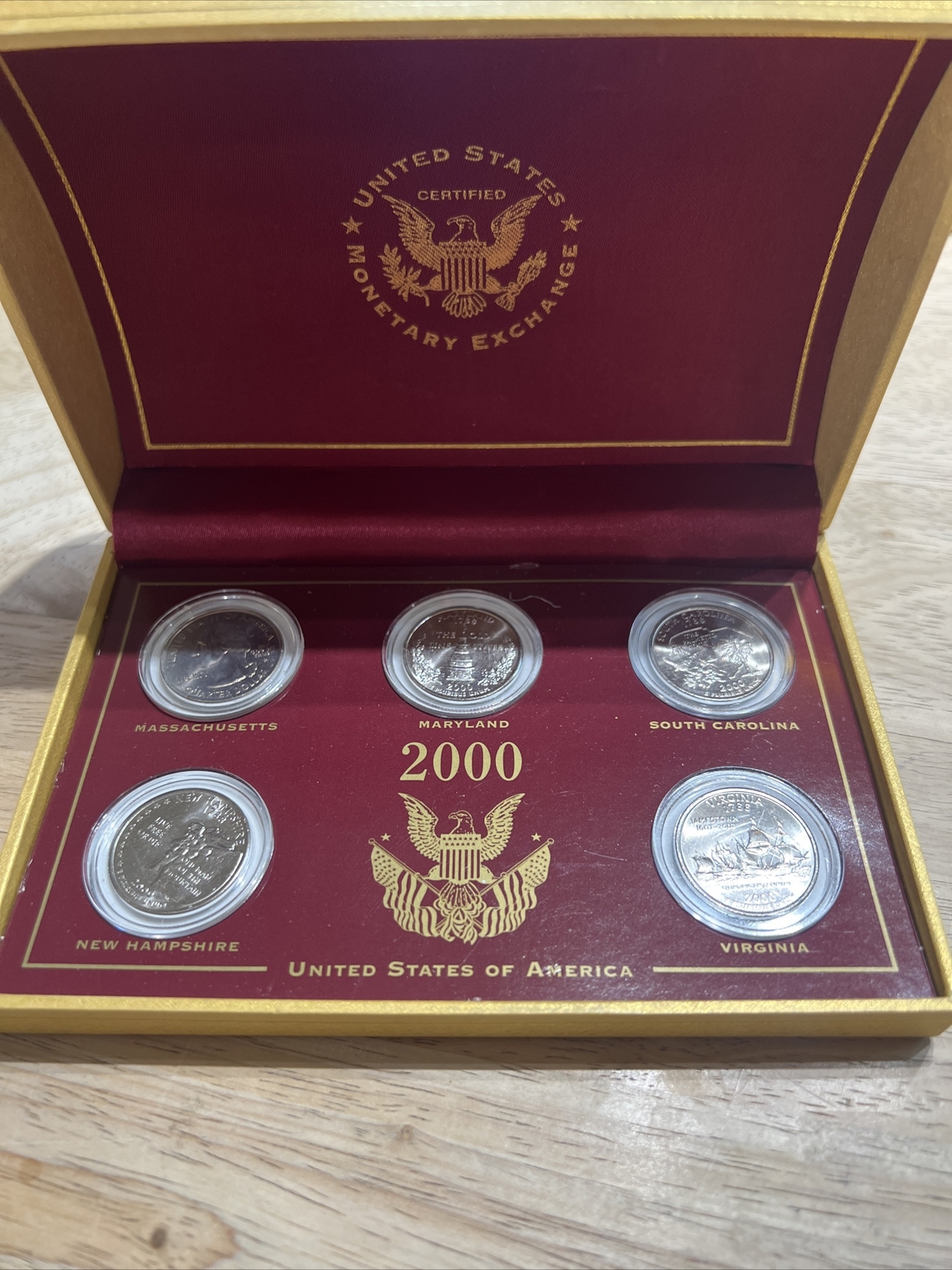 United States Monetary Exchange 2000 US mint proof set 5 Quarters W/Case