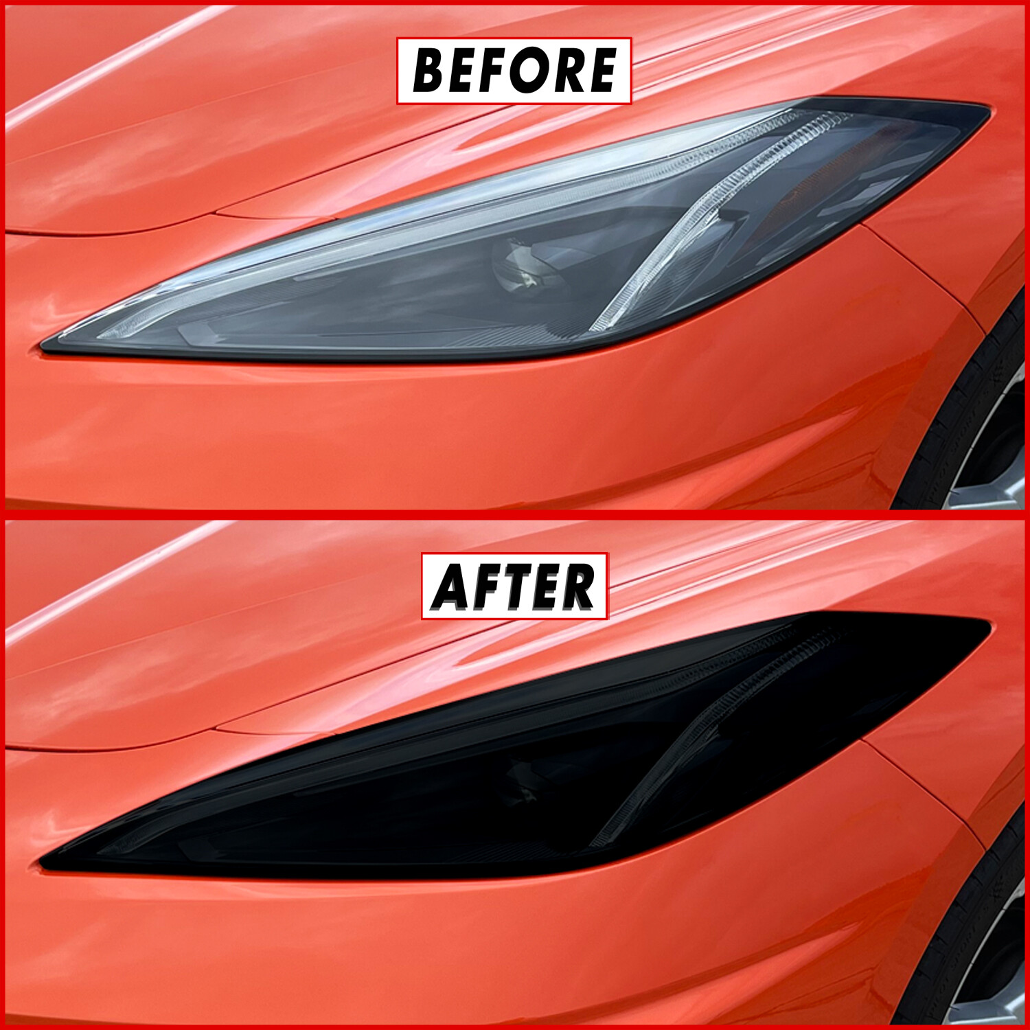 FOR 2020-2025 Chevy Corvette C8 Headlight SMOKE Precut Vinyl Tint Overlays