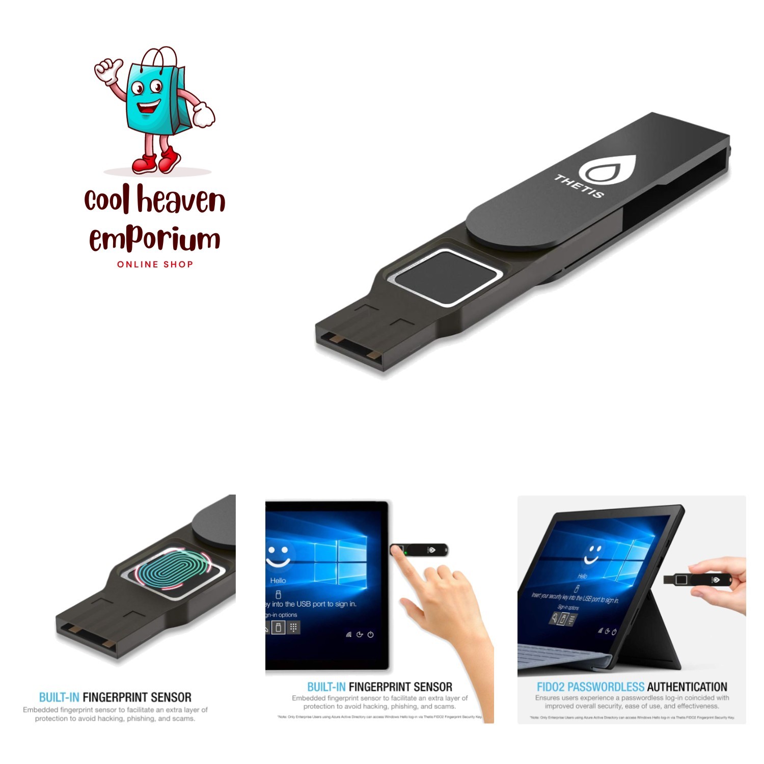 Advanced Fingerprint USB A Security Key - Multi-Layered Authentication On-the-Go