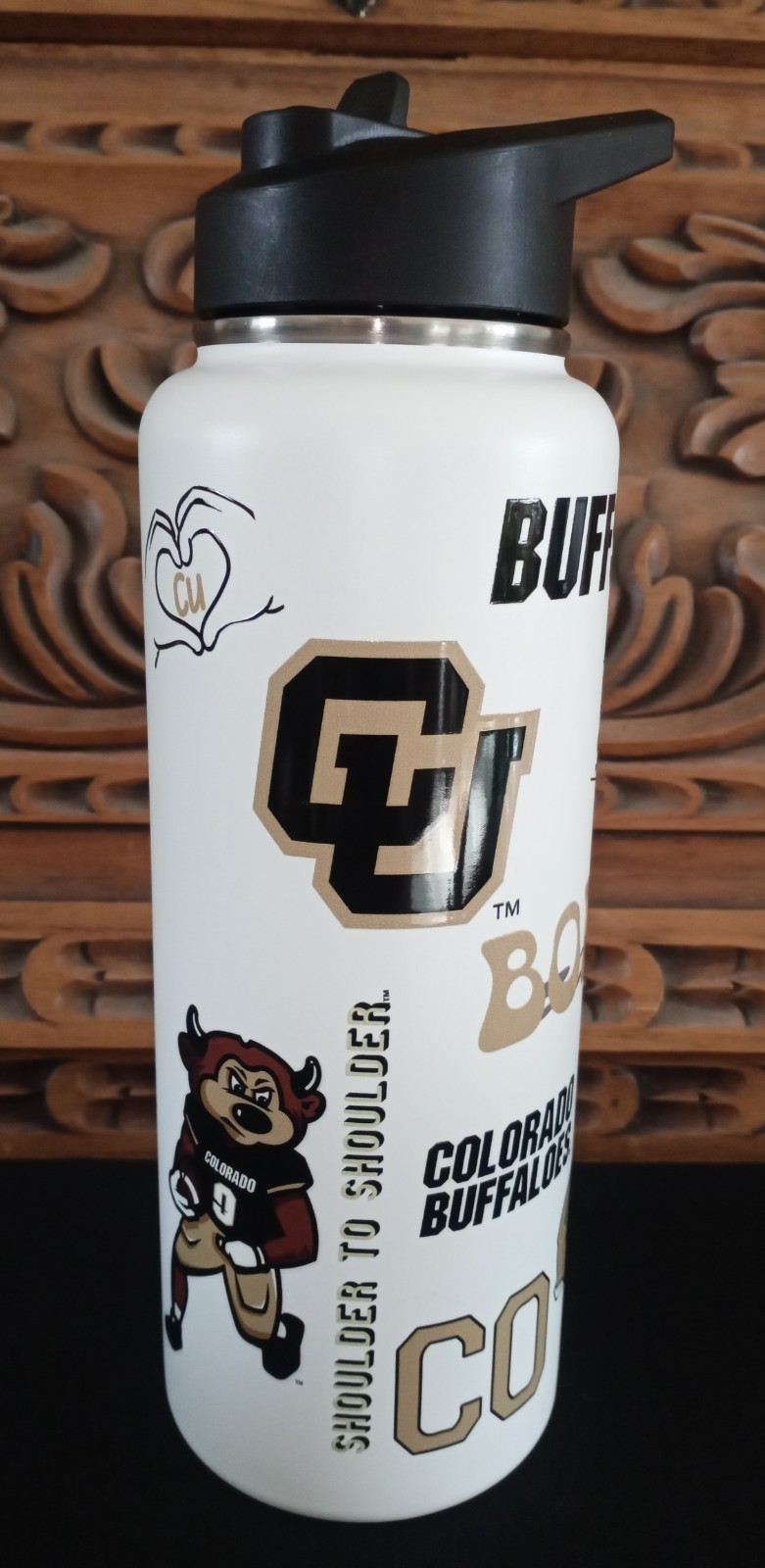 Colorado Buffaloes Water Bottle, CU Buffs, One Of A Kind Find! Metal