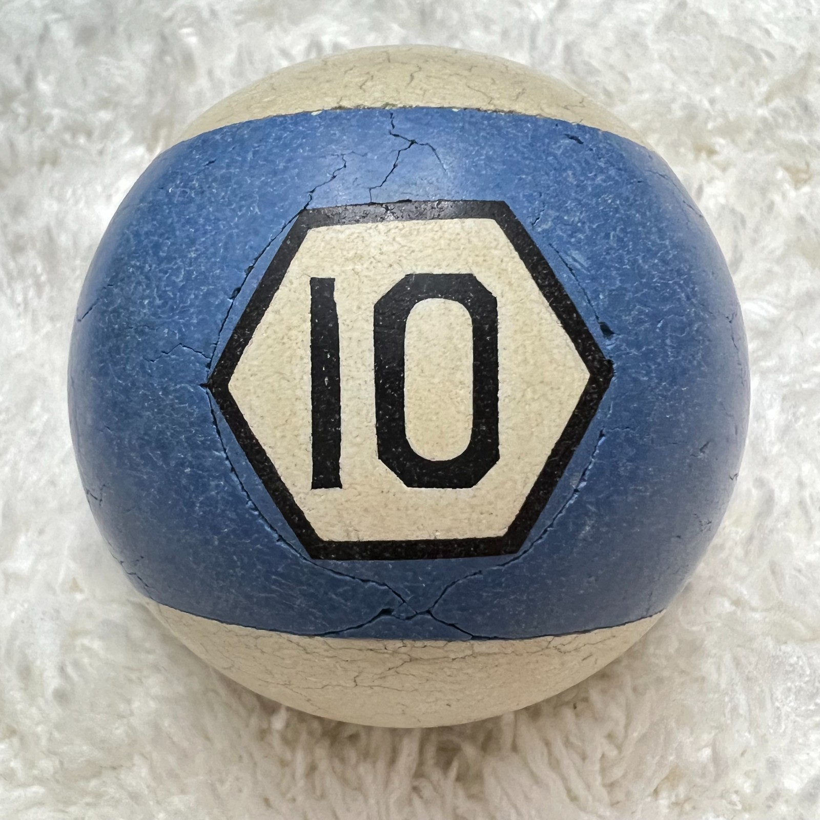 Rare Vintage 2 1/4" Clay Pool Ball, 10 Ball