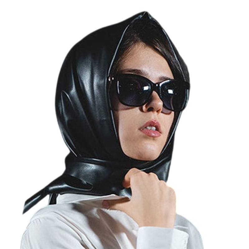 Triangular Scarf Faux Leather Scarf Women Autumn Winter Headscarf Hijab Head