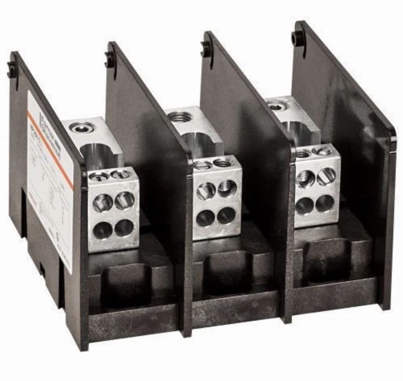 MPDB67413 Power Distribution Block, 380A, 3-Pole, 1-IN / 4-OUT, Aluminum