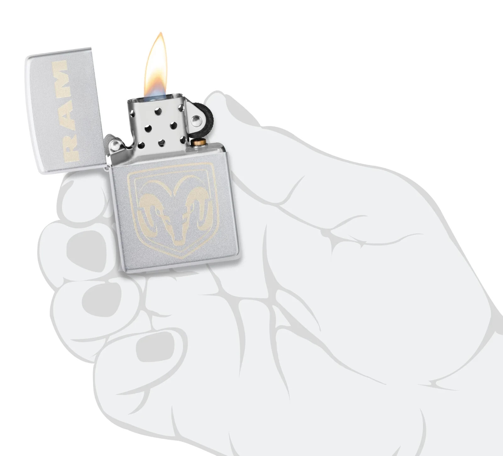 Zippo RAM Satin Chrome 48763