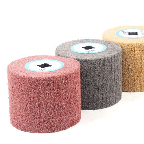 7Pcs Wire Drawing Wheel 60#-600# Grit Drum Burnishing Polishing Buffer Wheel