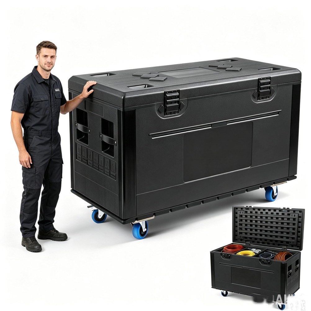 Heavy Duty ATA Cable Trunk Flight Case with Wheel and Divider for DJ Stage Gear