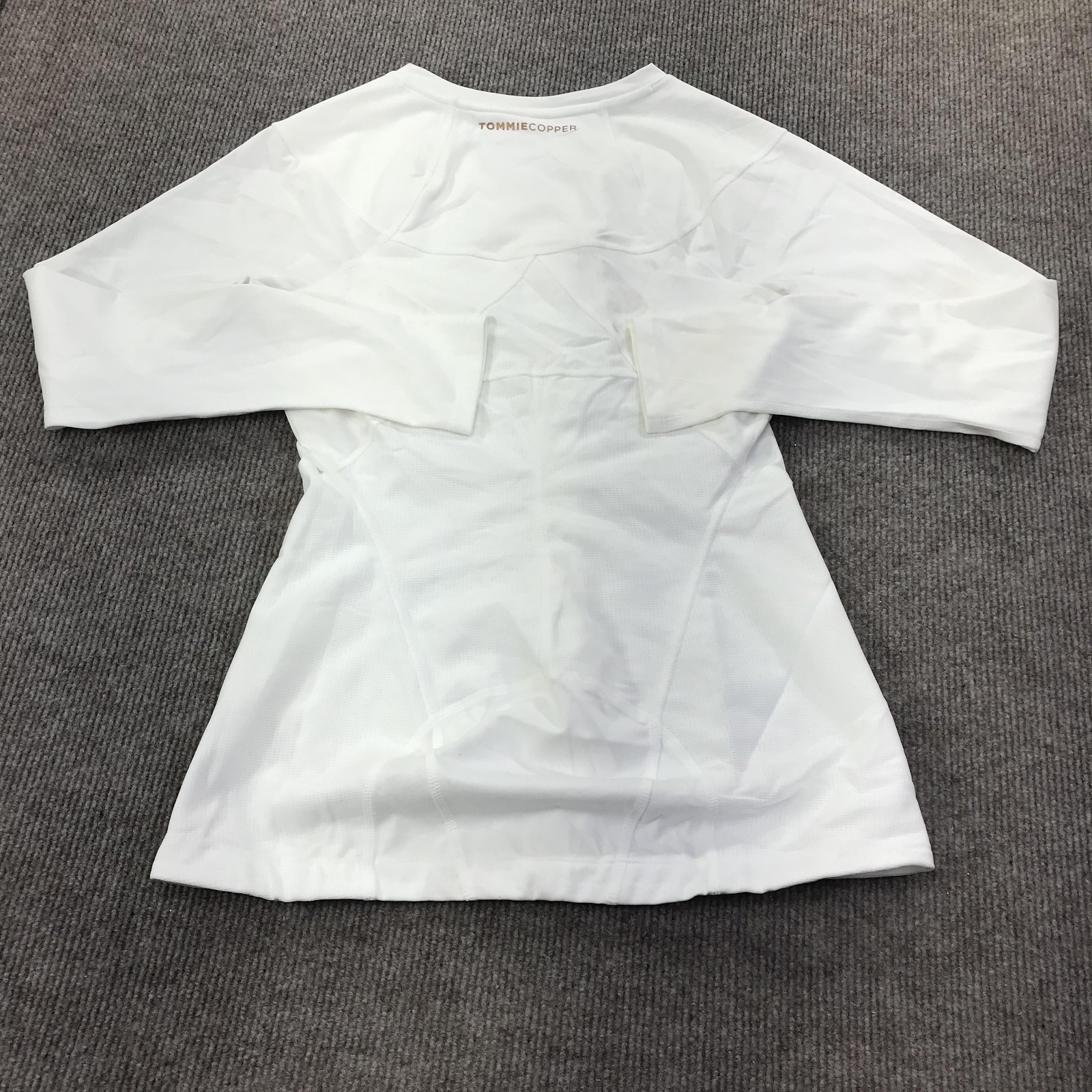 Tommie Copper Womens Back Support Compression Shirt Large White Zip Front Top