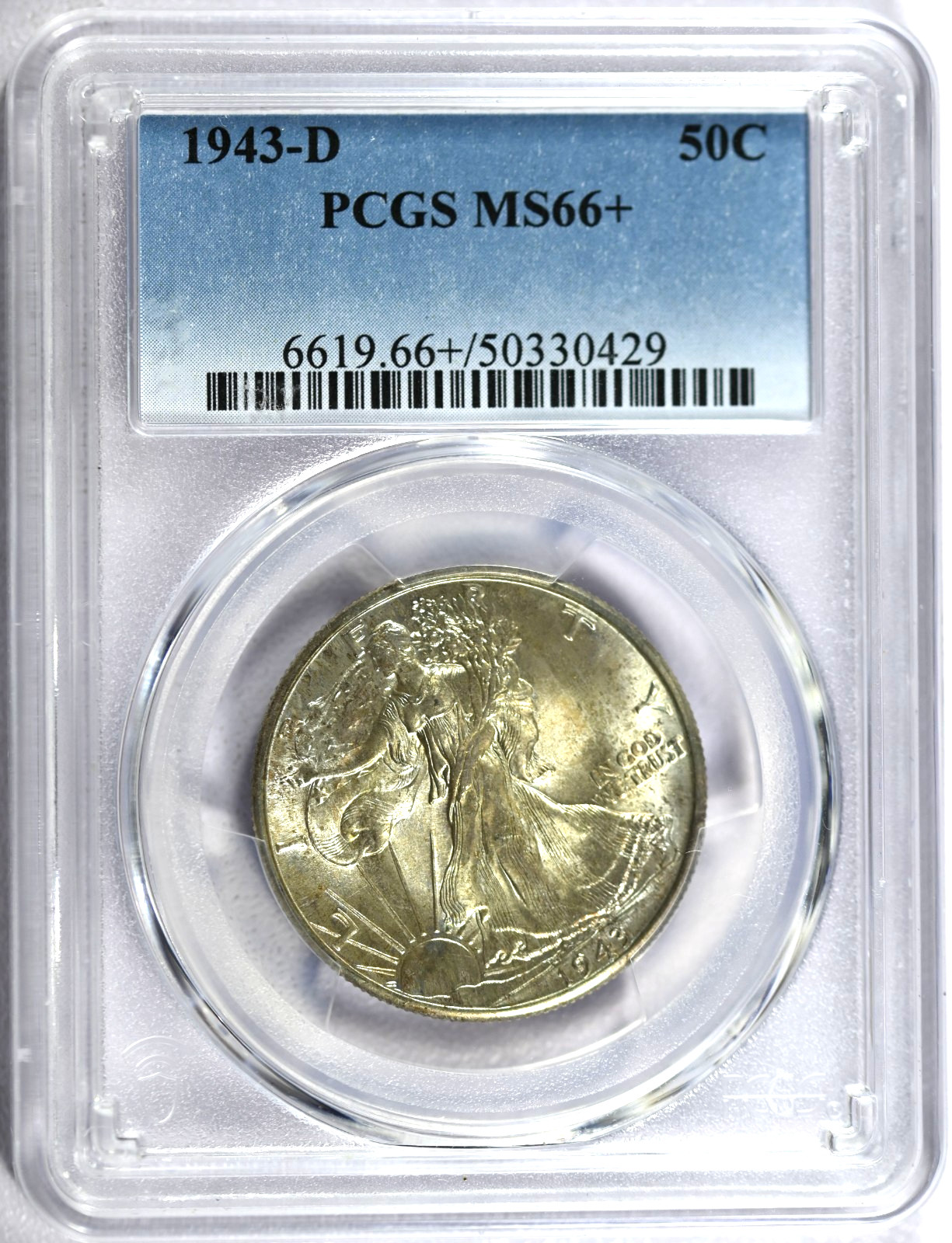 1943-D PCGS MS66+ Walking Liberty Silver Half