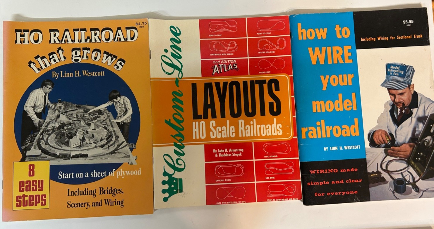 Atlas HO Scale Model Railroad Book Lot 3, Wiring, Layout Guides, Manual