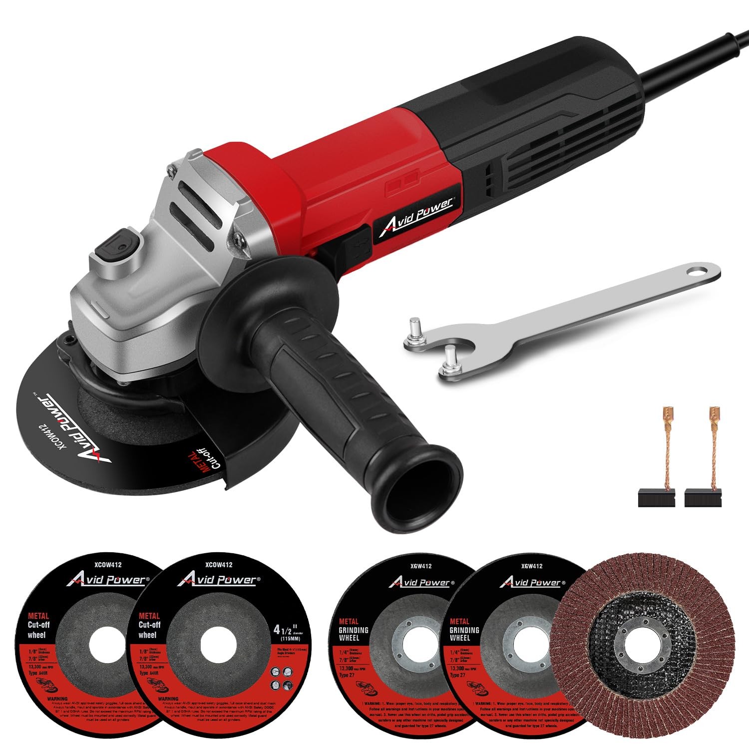 Angle Grinder 7.5amp 41/2 Inch Electric Grinder Power Tools With Grinding Wheels