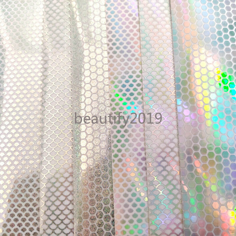 6pcs 20*10cm Holographic Fish Scale Lure Sticker Fly Tying Rainbow Flash Film