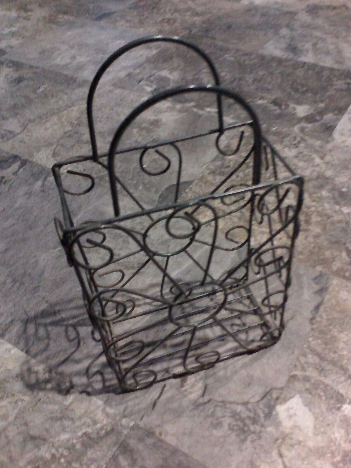 Basket metal pewter decor