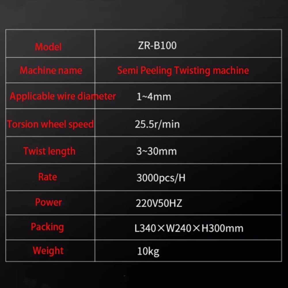 Semi Peeling Twisting Machine Wire Cable Stripper Small Electric Core Stripper