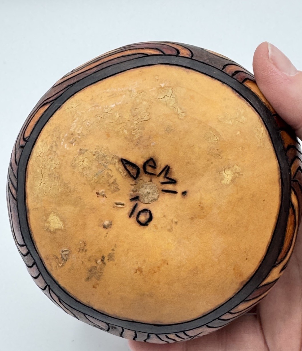 Gourd Art Box Pyrography Handcrafted Trinket Keepsake Art Shelf Sitter
