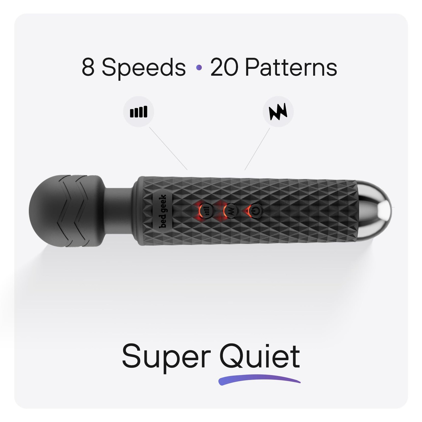 Handheld Cordless Wand Massager – USB Rechargeable, Waterproof, 20 Patterns