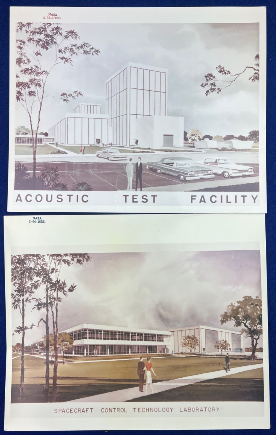 NASA 1964 Texas Spacecraft Control Lab & Acoustic Test Red Black Number Photo