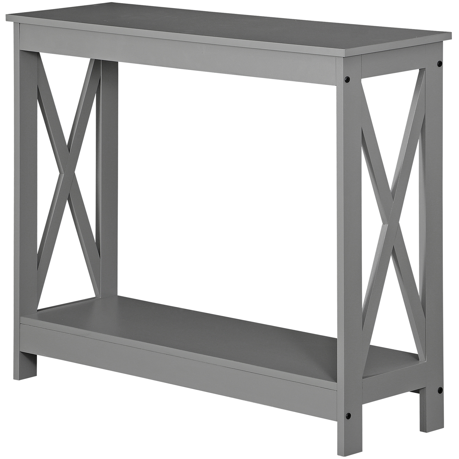 Console Table Along Bed Accent Side Stand Display Storage Shelf Entryway Grey