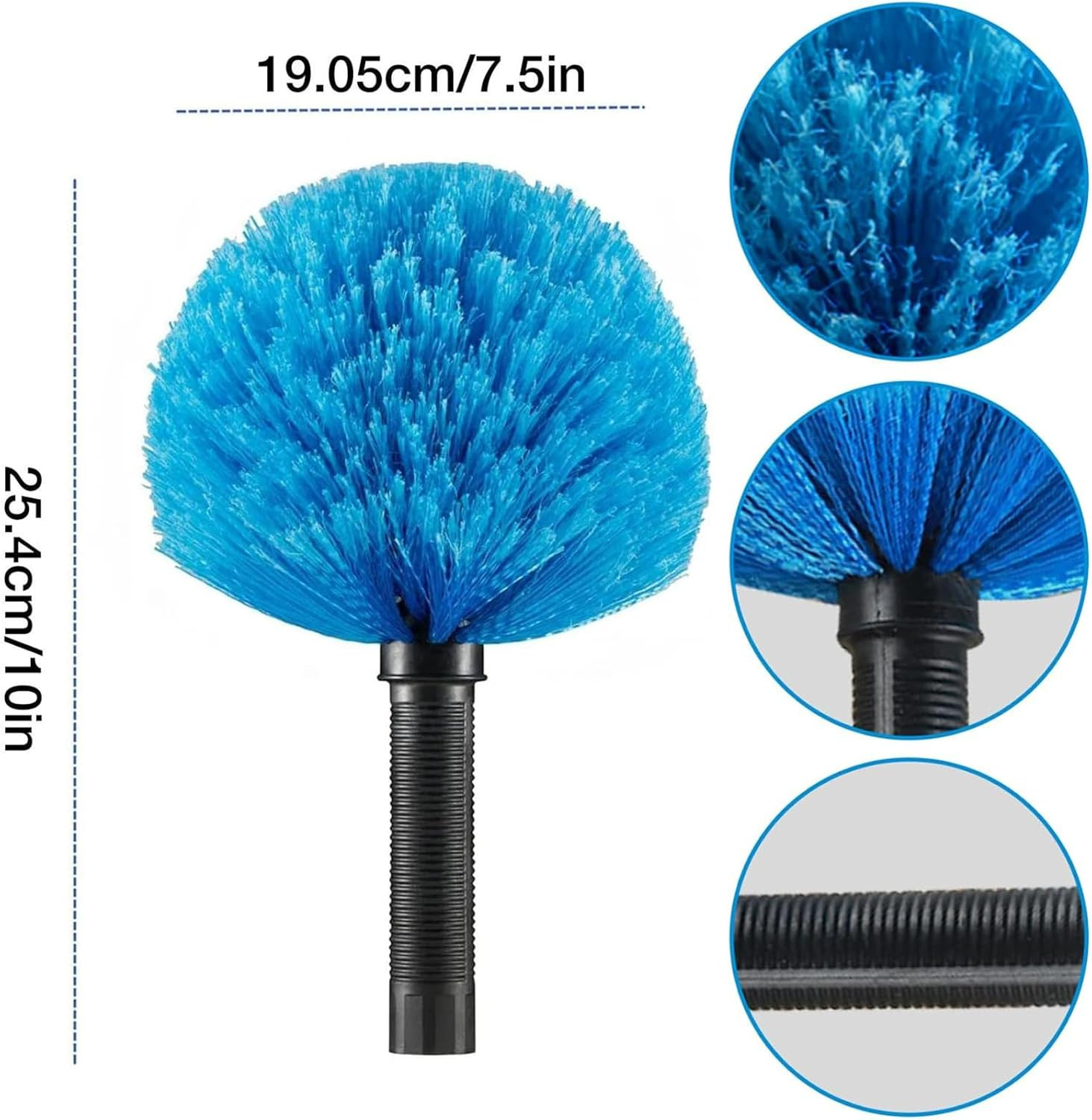 Screw on Cobweb Duster Brush Head | Spider Web for Outdoor and Blue