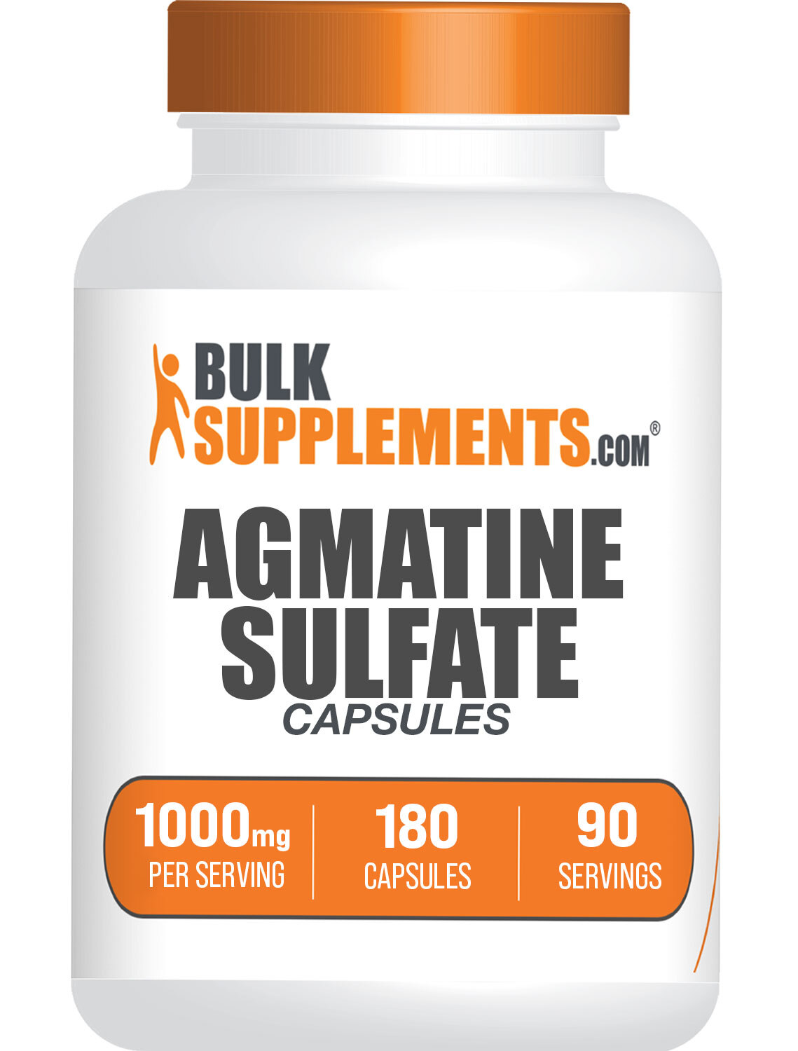 BulkSupplements Agmatine Sulfate Capsules - 1000mg per Serving - 180 Capsules