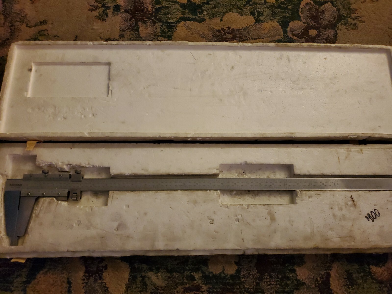 Mitutoyo 160-103 Vernier Caliper, Stainless Steel, Nib Style Jaw, 0-24"