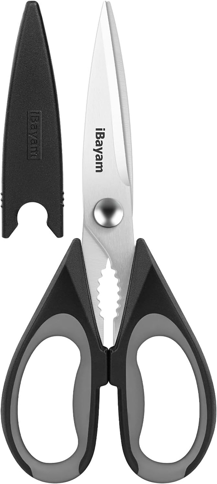 Kitchen Gadgets Utensils Set for Home, 8.5" Kitchen Scissors with Sheath, Black