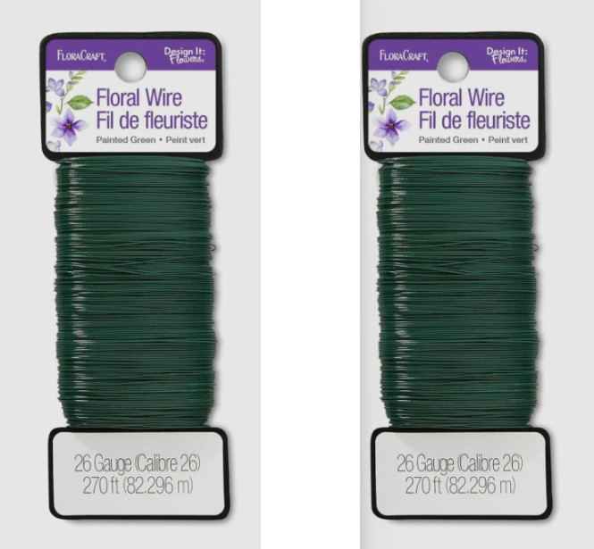 26 Gauge Floral Wire 270 Feet Green (2 Pack)