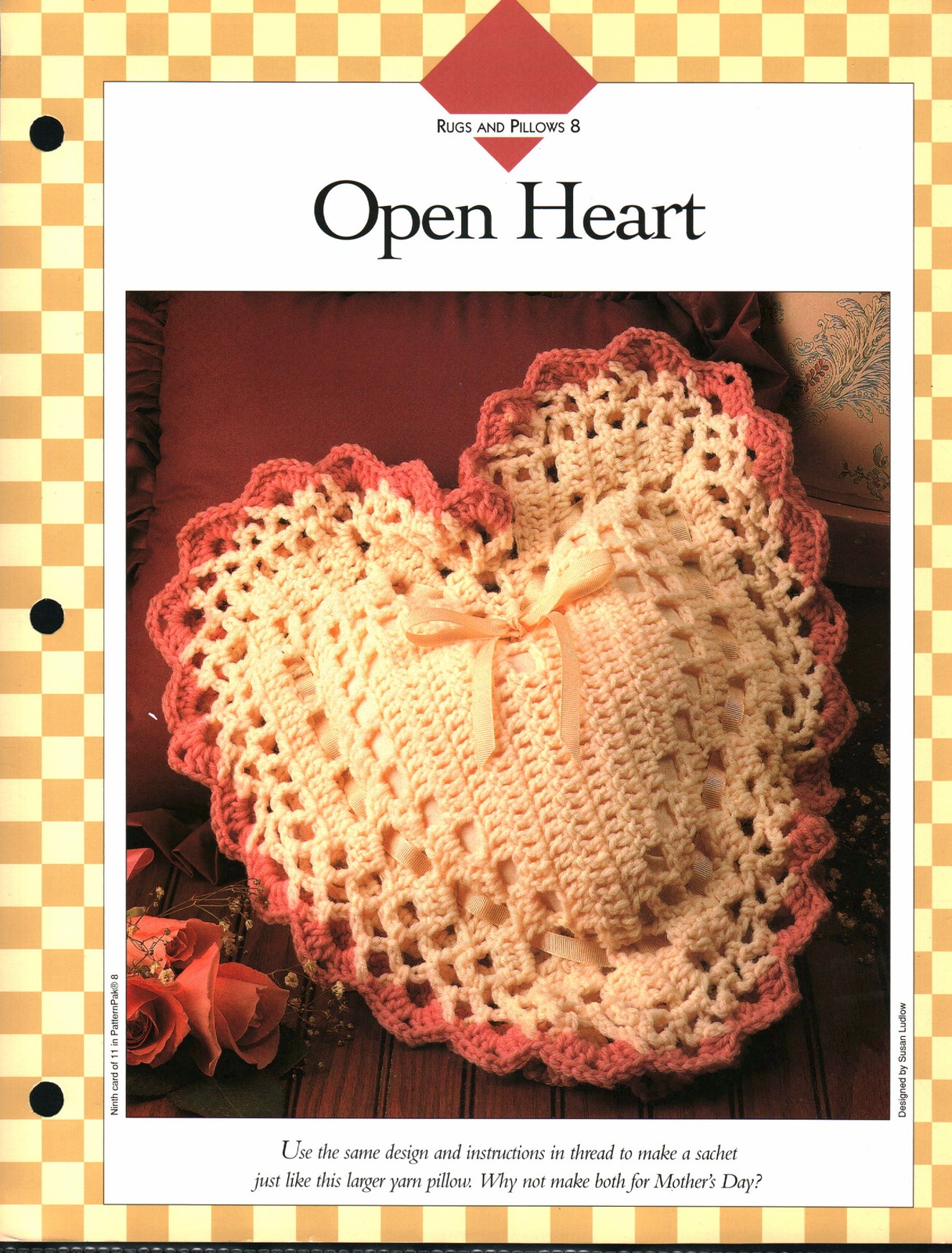 Open Heart Pillow - Rugs & Pillows 8 | Vanna Crochet Faves 85080-I