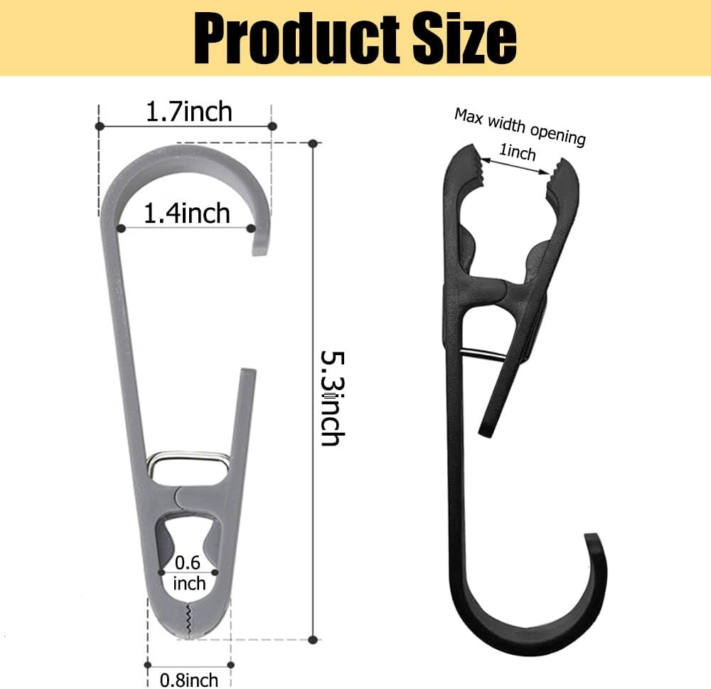 6Pcs Laundry Hooks with Clips Hanger Closet Organizer Clamps Hanging Socks Boot