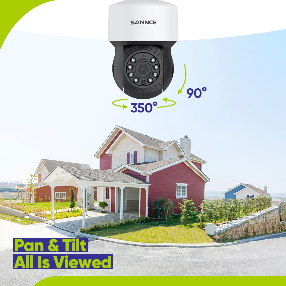 SANNCE 1080P Outdoor Security Camera Outdoor Night Vision 360°Pan Tilt APP Contr