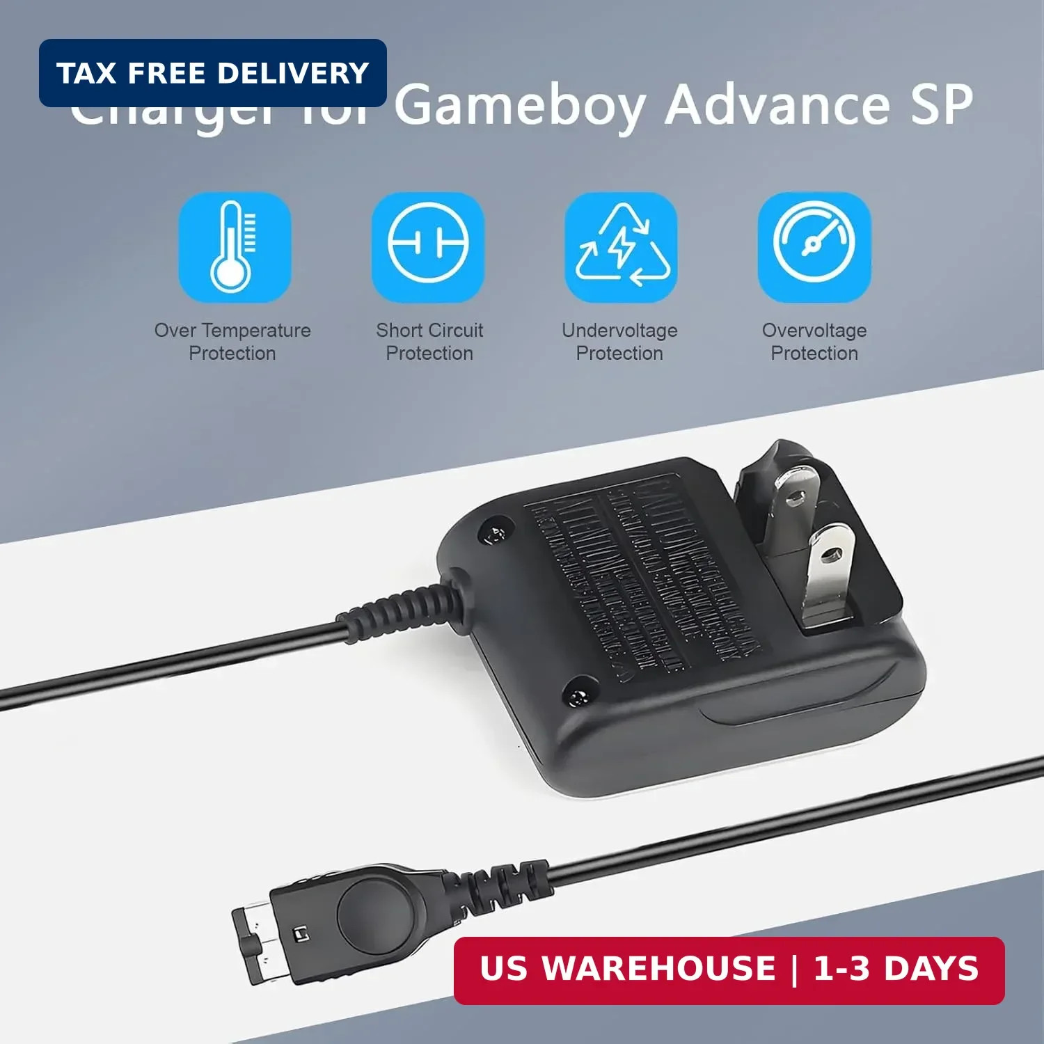Gameboy Advance SP Charger - AC Wall Adapter & USB Charging Cable Compatible wit