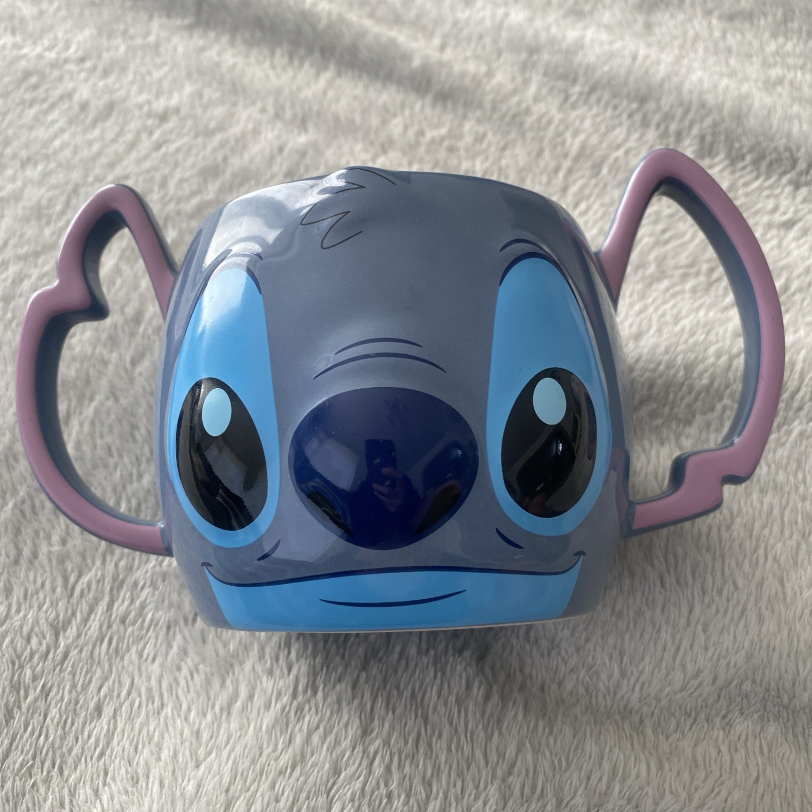 Disney Lilo & Stitch Mug 3D Head Double Handle Ceramic 22oz Coffee Cup VGC