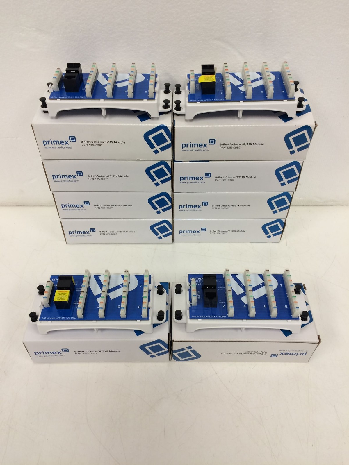 Lot of 10 New Primex 125-0987 8-Port Voice RJ31X Module Telecom Panel Free Ship