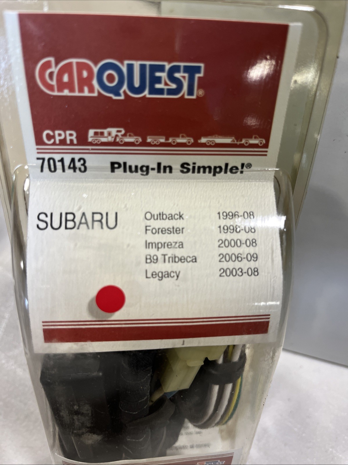 CarQuest CPR 70143 Trailer Wiring Subaru Models See Pic