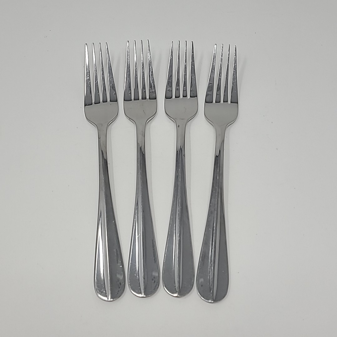 Set of 4 Cambridge Aurora Stainless Steel 8 1/4" Dinner Forks