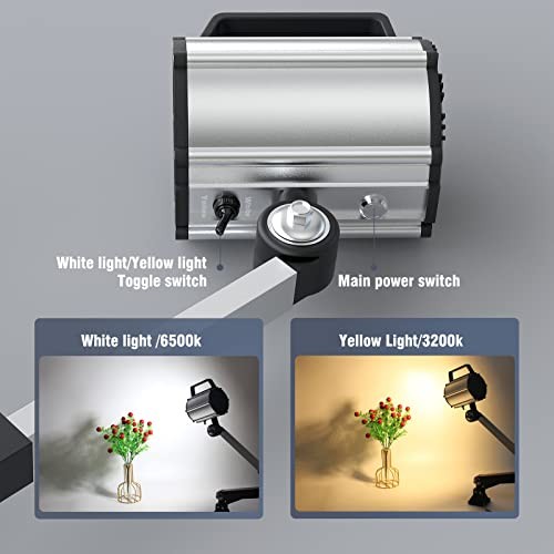 Adjustable Angle LED Machine Long-Arm Dual-Color Work Light, 25W Machine Silver